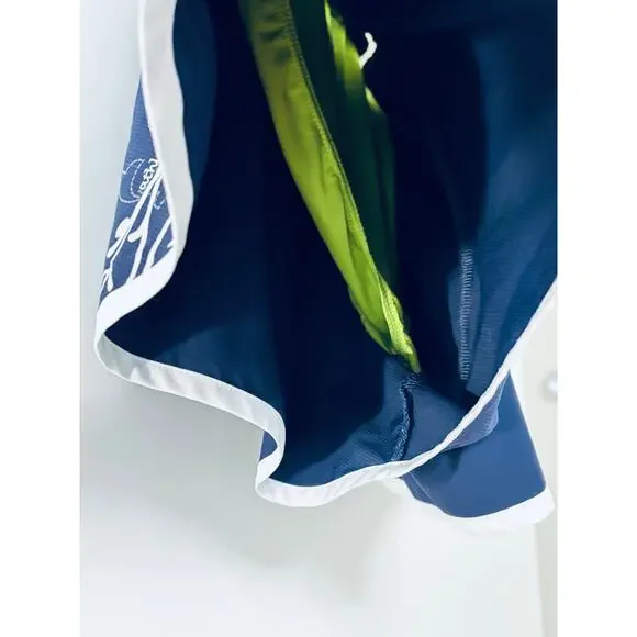 Athleta Pacific Board Shorts Large L Navy Blue White Trim Floral Graphic Swim - Picture 5 of 7